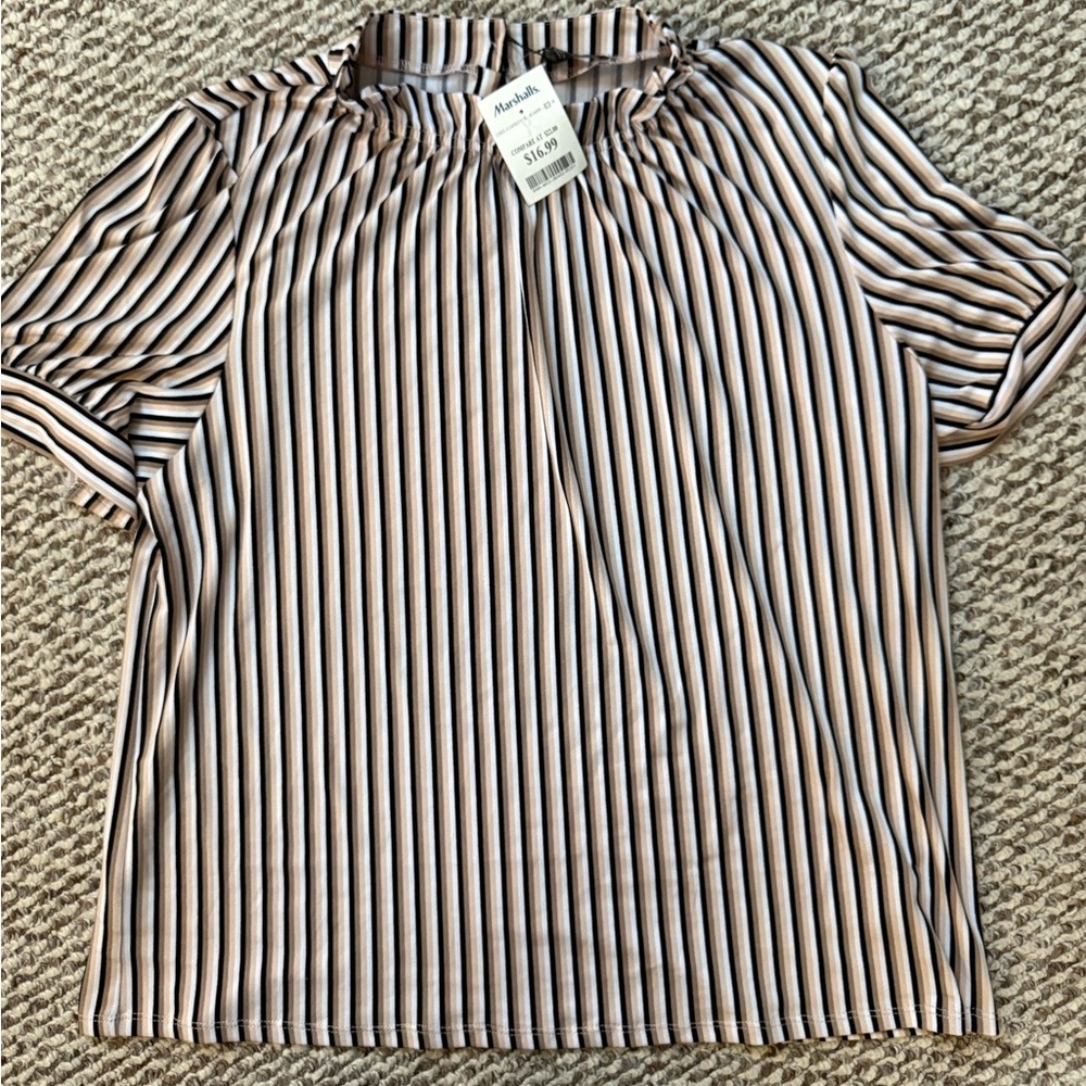 Short Sleeve Ruffle Neck Blouse